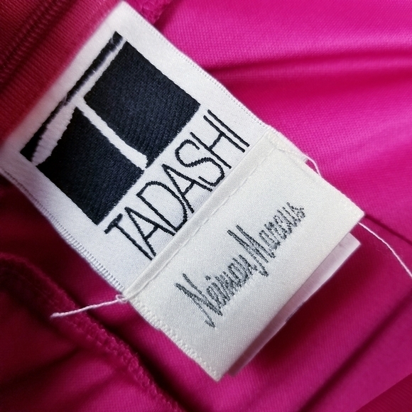 Tadashi Shoji Pink Silk Midi Dress Layered Ruffles Spaghetti Straps Small Vintag - Picture 4 of 10